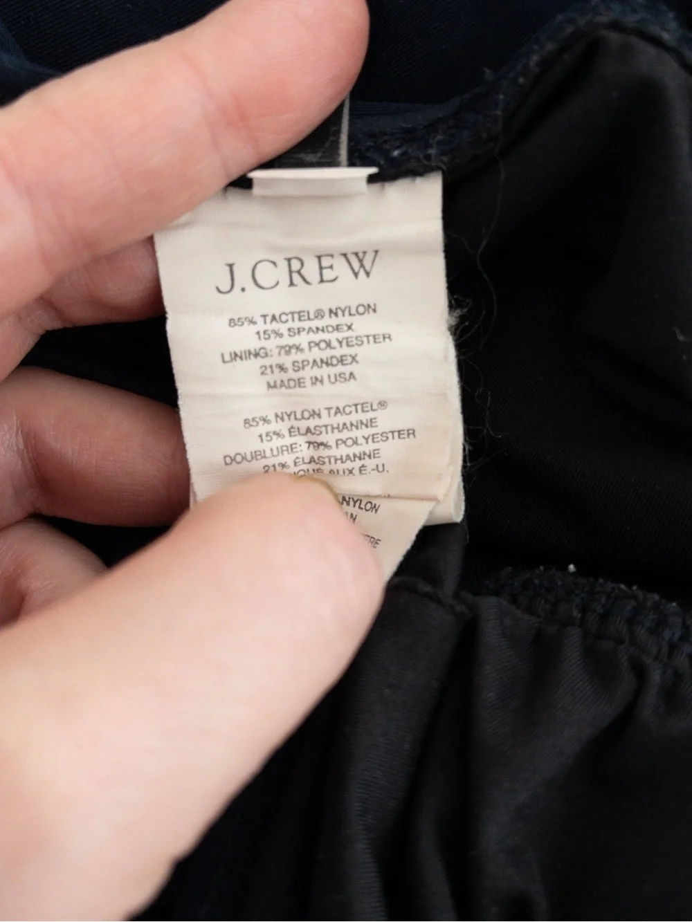 J. Crew Classic Navy Ruched Shirred Front One Piece Swimsuit Size 6 Long